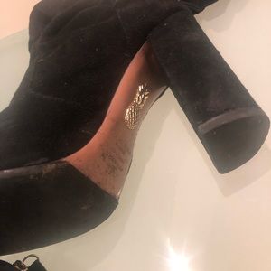 Aquazzura thigh high black suede boots